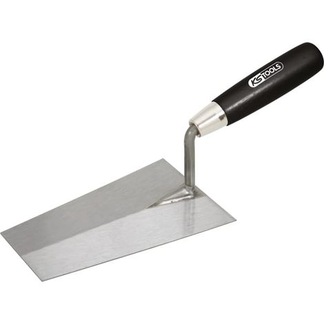 1 - Truelle carrée - Lame acier - Manche bois - Pour maçonnerie et enduit - Usage professionnel et bricolage - Noir - 24x13 cm