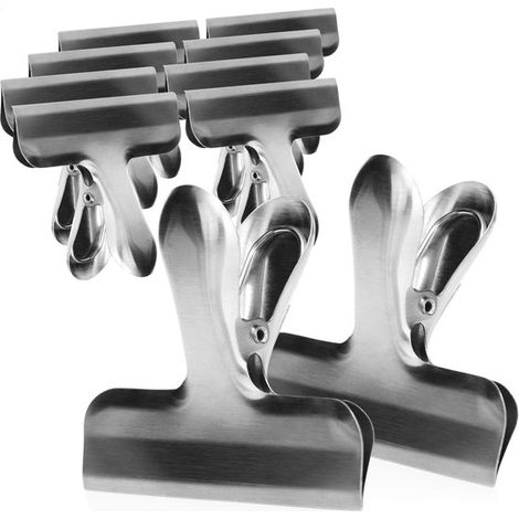 Dailygoods,Clips de sellado medianos,Clips de acero inoxidable para bolsas,Clips para conservar la frescura de los alimentos,10 unidades (1/5)