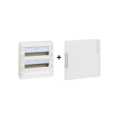 Legrand - XL3 125 - Coffret de distribution 2 rangu00e9e de 18 modules + porte - 36 modules - Ru00e9f. : 401612 + 401862 (1/5)