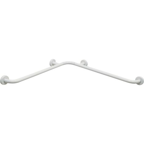 Maniglione di sicurezza ad angolo in acciaio 75x75 cm bianco