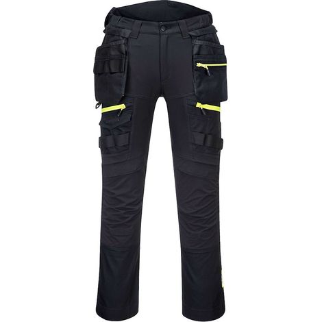 Pantaloni elasticizzati Portwest DX440 con tasche porta fondina, elastico, neri, taglia 54 (1/2)