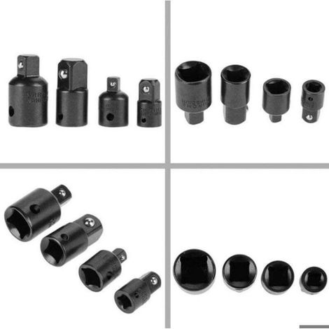 Adaptateurs À Cliquet - Réducteurs Et Augmentateurs - Acier Chrome Vanadium - 1/2" À 3/8" Et 3/8" À 1/4" - Lot De 4 Pièces (1/4)