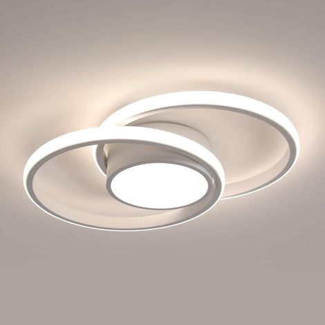 GOECO Plafoniera LED, Lampada da soffitto rotonda 42W, Plafoniera moderna per corridoio Camera da letto Bagno Cucina Soggiorno, Luce naturale 4500K, Lunghezza 40 cm, Bianco (1/5)