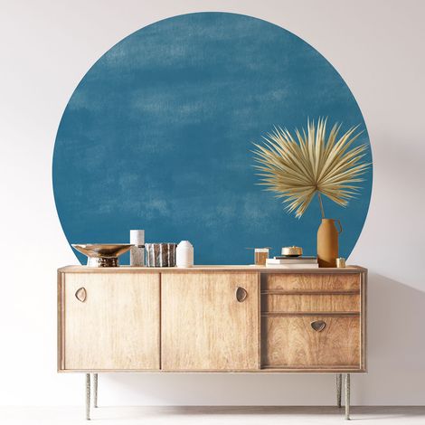 Sticker mural rond / cercle - Couleur Tendance - Diamètre 40 cm - Adhésif + Protection MATE (1/3)