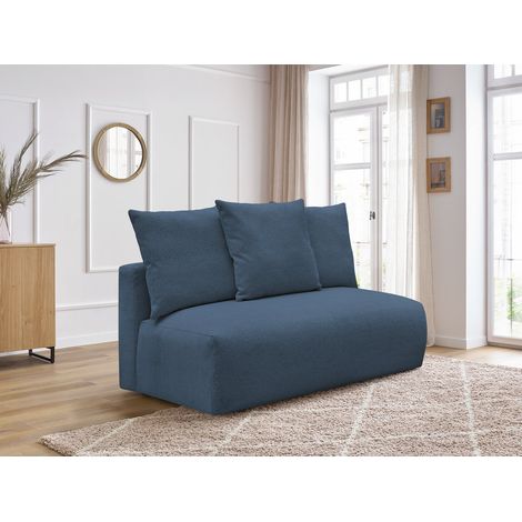 BOBOCHIC - Chauffeuse 2 places sans accoudoir pour canapé modulable VOLTAIRE tissu chiné Bleu foncé (1/5)