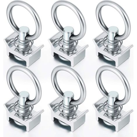 Lot of 6 Pions simples avec anneau pions d'arrimage aéro pour rail d'arrimage aéronautique pion d'ancrage anneau