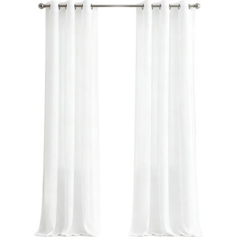 Translucente Polyester Vorhänge, Minimalistisches Design, Rostfreie Ösen, WEISS (1/2)