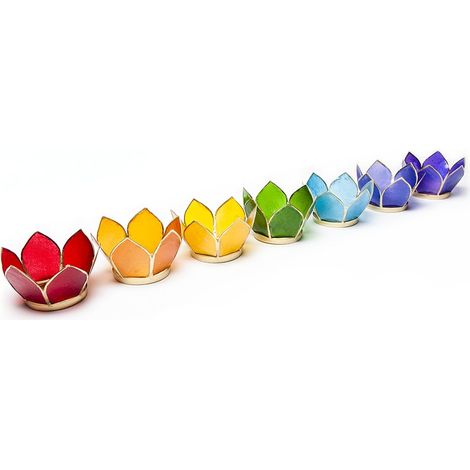 Photophore, Verre, Or, Petit, Set de 7