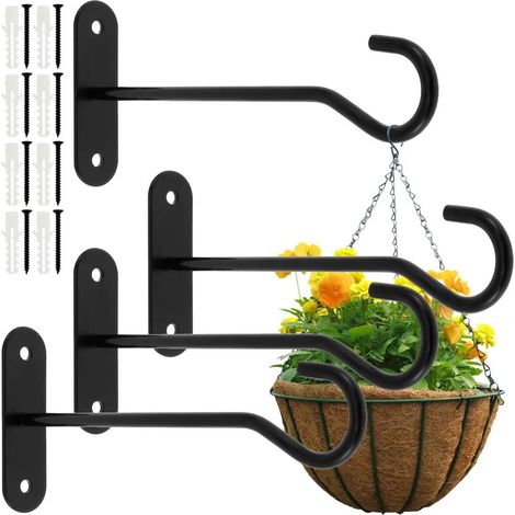 Set mit 4 Hängeampeln, 15,23 cm – Platzsparend – Für Hängepflanzen – Für drinnen und draußen