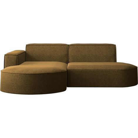 Ecksofa, Sofa L form, Couch L form MODENA L STUDIO stoff Neve Hellbraun Links (1/5)