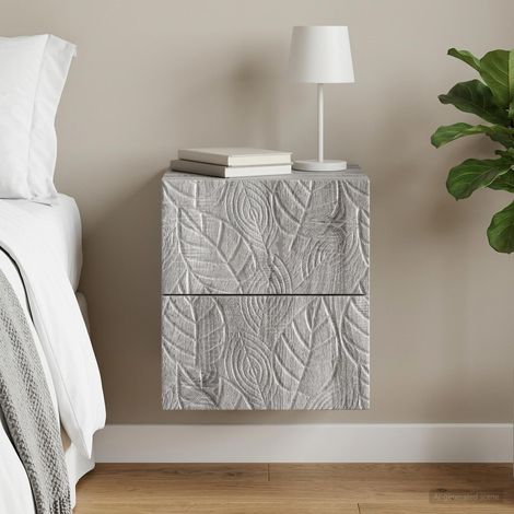 vidaXL Wall-Mounted Bedside Cabinet Grey Sonoma 34.5 x 33 x 40 cm (1/5)
