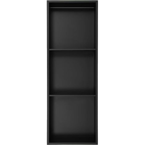 Étagère de douche en acier inoxydable noir à 3 niveaux avec lumière RVB pour salle de bain, cuisine, toilettes 33,3 x 10 x 94,2 cm (1/5)