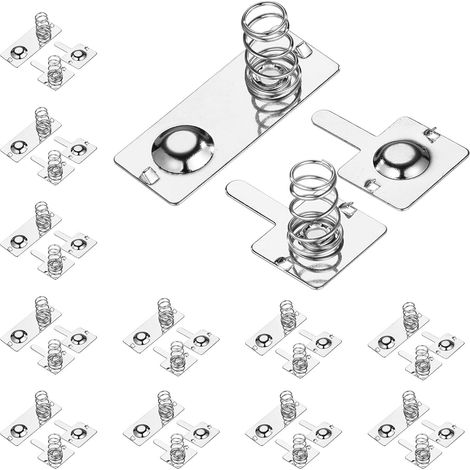 12 Paires de Contacts à Ressort pour Piles AA, Conversion Négatif/Positif Remplacement de La Plaque Ressort pour Appareils Électroniques et Chargeur Télécommande (1/5)
