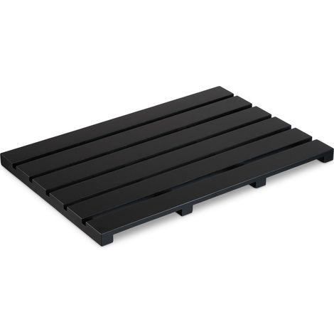 Alfombra de baño de bambú negro