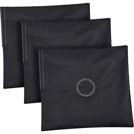 Lot de 3 sacs de sable à remplir pour base en croix, base de mât de drapeau, toile lestée, sac d'ancrage lesté, support résistant au vent pour drapeaux d'extérieur, noir, 45,7 x 48,3 cm (1/5)
