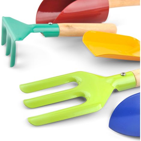 Ensemble de 5 mini-outils de jardinage pour enfants : kit de plantation et outils pour creuser et ramasser du sable. (1/5)