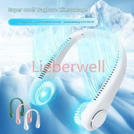Ventilateur de cou portable , PZCC , USB , Batterie rechargeable 1800 mAh , Sans pales , 48 sorties d'air (1/4)