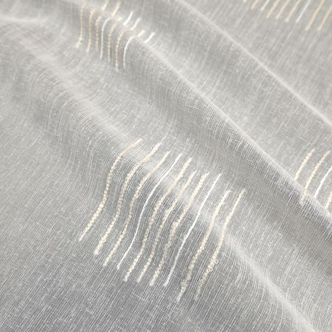 Tissu voilage jacquard à motifs lignes en relief et bas plombé Blanc 320 cm (1/2)