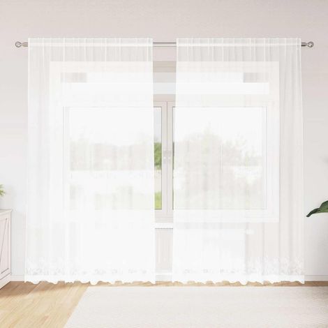 vidaXL Tenda in Pizzo con tende Bianco 245 x 200 cm Poliestere (1/5)