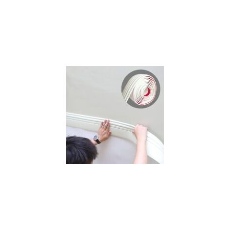 Cyslmuk – Garniture de plinthe autocollante 5 m x 98 mm – NBR résistant à l'humidité et à l'huile – Facile à poser sans outils – Pour intérieur