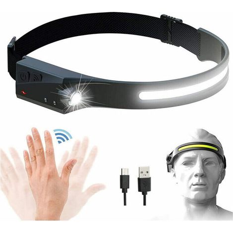 Linterna frontal LED COB recargable de 350 lm con detector de movimiento (1/5)