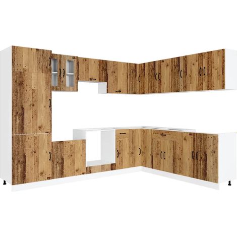 Maison Exclusive - Mueble cocina Kalmar madera vieja 14 pzas made