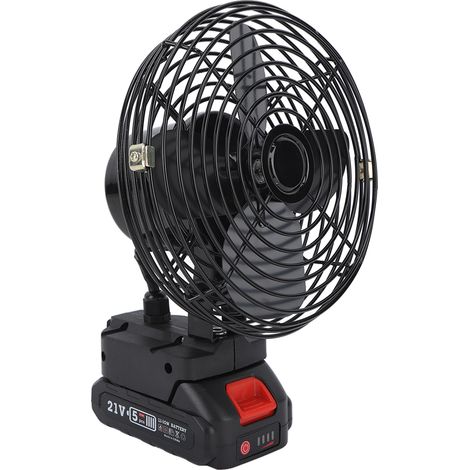 Ventilateur rechargeable étanche à piles pour le camping, les voyages, la voiture, le camping-car ou un bureau (15 cm, 1500 mAh). (1/5)