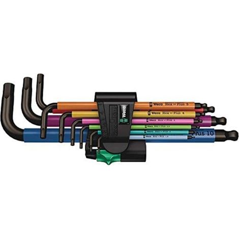 Wera 950 SPKL/9 SM N Brugola interna Kit di chiavi a brugola 1.5 mm, 2 mm, 2.5 mm, 3 mm, 4 mm, 5 mm, 6 mm, 8 mm, 10 mm
