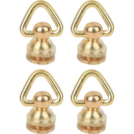 4 Vis à Tête Ronde en Laiton avec Anneaux Métalliques pour Travail du Cuir DIY - Accessoires de Quincaillerie Créative