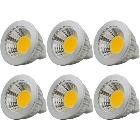 6 unités, Ampoule LED MR16/GU5.3 COB Lampe Bulb, 3W / 210lm, DC 12V, Blanc Chaud 2700K, Équivalent à Ampoule Halogène 20W, ø50x52, 90° Angle de faisceau [Classe énergétique A+] (1/5)