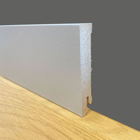 BATTISCOPA ZOCCOLINO SQUADRATO in FIBRA DI LEGNO COMPATTA 80X15 ARGENTO (prezzo al metro)