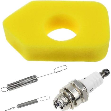 Filtre à air en Mousse Jaune avec 2pcs Ressorts et Bougie d'allumage LT7 Kit de Filtre à Carburant Stihl Tondeuse à gazon pour 698369 Briggs and Stratton Moteurs Classic, Sprint et Quattro (1/5)