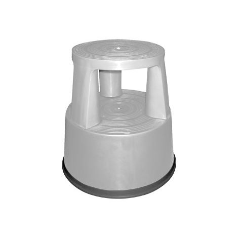 Taburete q-connect ruedas retractiles tres ruedas -dos niveles gris