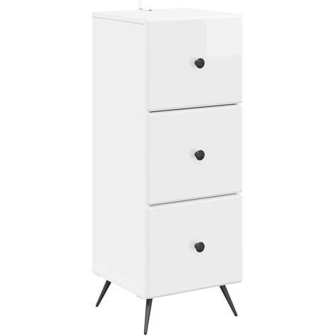 Schubladenschrank Hochglanz Weiß 33 x 34,5 x 90 cm vidaXL