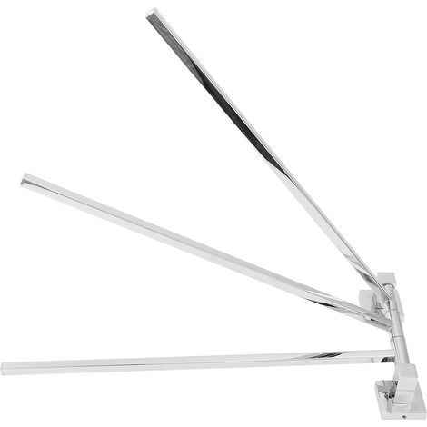 Support mural en acier inoxydable pour serviettes, barre rotative à 180°, porte-serviettes et peignoirs pour salle de bain, 3 tiges (1/5)