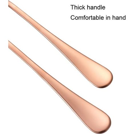 Couteaux Et Fourchettes - Ensemble 16 Pièces En Acier Inoxydable Plaqué Or - Couverts Occidentaux Pour Table - 4x Couteau De Table 4x Grande Cuillère 4x Petite Cuillère 4x Grande Fourchette (1/5)