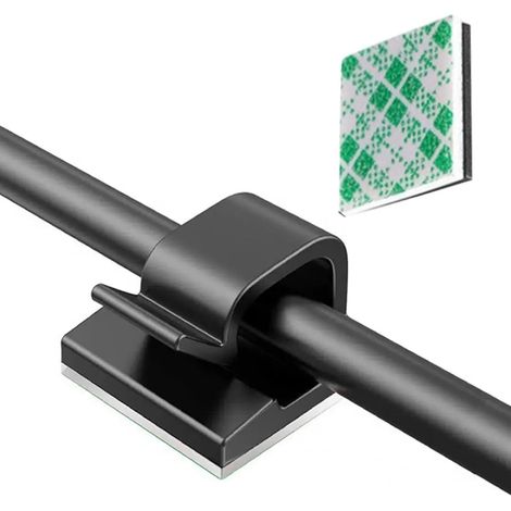 Clips Cable Adhesif, 50 Pièces Clip Cable Bureau Noir (1/5)