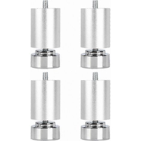 Pieds métalliques robustes et réglables, filetage M10, compatibles avec les supports de meubles - argent 8 cm (1/5)
