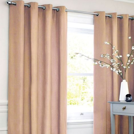 COTTON LOOK - Rideau en polycoton rose nude 140x250 (1/4)