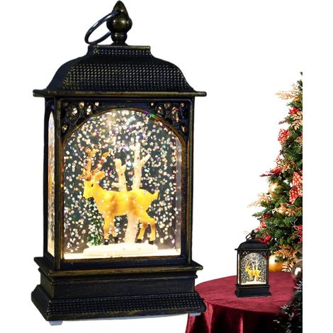 Lanterne Noël Boule À Neige Lanterne LED Globe Décorative Lumière Chaude Pour les Tables, les Dessus de Cheminée, les Tables de Fêtes, en , entre , pour les (1/5)