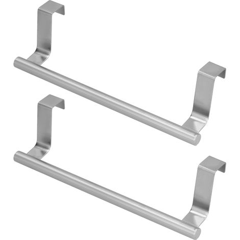 Set mit 2 hängenden Handtuchhaltern aus Edelstahl, kein Bohren erforderlich, für Badezimmer, Zuhause, Hotel, Wohnung, 36 cm (1/5)