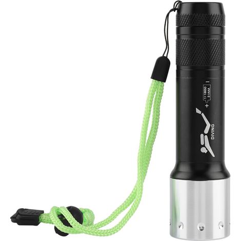 Linterna LED portátil e impermeable de aluminio para buceo y uso en exteriores – 3 modos ajustables