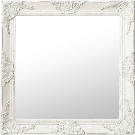 Specchio da Parete Stile Barocco 60x60 cm Bianco vidaXL (1/5)