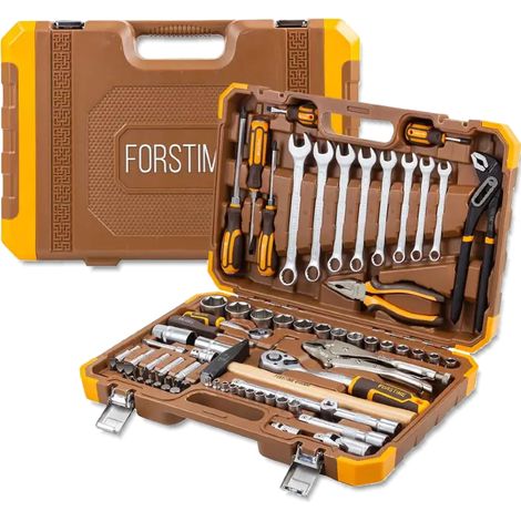 Forstime Großes Werkzeugset, 78-teilig, 1/4", 1/2", Sechskant, 4–32 mm (1/5)