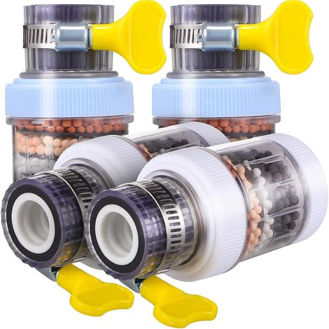 Lot de 4 filtres à eau pour robinet, adoucisseurs, filtres anti-éclaboussures pour robinet d'évier et de cuisine.