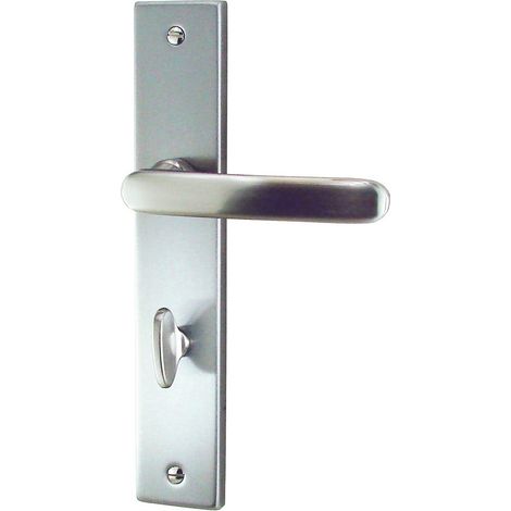 Manija de puerta de zamak satinado Biarritz con cerradura - Dt2000