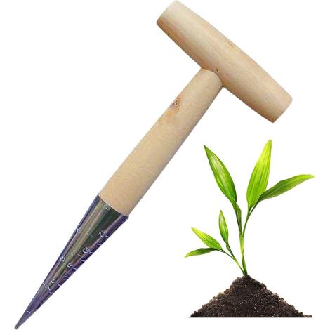 Excavatrice De Trous Pour - Excavatrice De Trous Outil De Jardinage De Précision Outil De Semoir Avec Manche En Bois En Forme De T, Pour Légumes, Tomates, Serre (1/5)