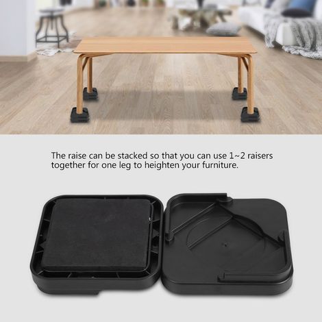 8-teiliges Set rutschfester Möbelbeinschoner für Tisch, Schreibtisch, Bett, Sofa und Stühle (Schwarz) (1/5)