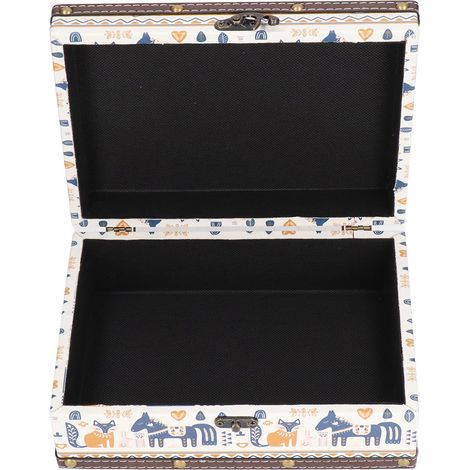 Boîte à bijoux en cuir PU imperméable, coffret de rangement robuste pour accessoires et parures, style vintage britannique (1/5)