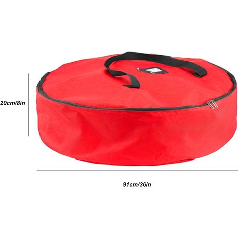 Aufbewahrungstasche für Weihnachtsdekoration [Wasser- und staubdichte Verpackung] Rote Kranz- und Girlandentasche, 91 x 20 cm (36 x 8 Zoll) Oxford 600D Behälter mit Griff, schützende Aufbewahrung für  (1/5)